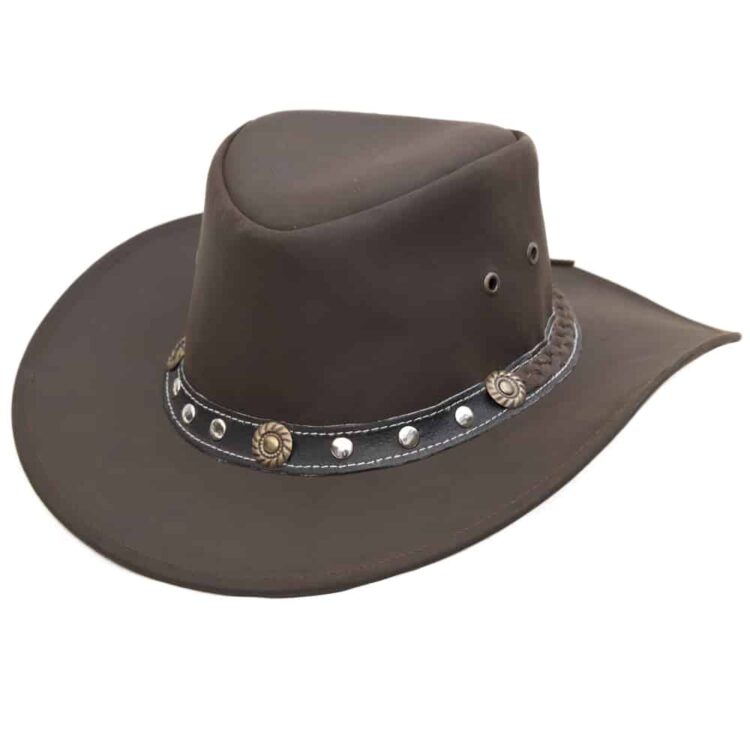 Wombat Ranger Soft Brown Full Grain Leather Cowboy Hat