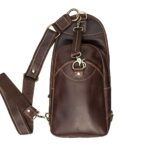 Large Brown Leather Sling Backpack Bag
