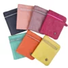 small purses with front zip showing all the colours