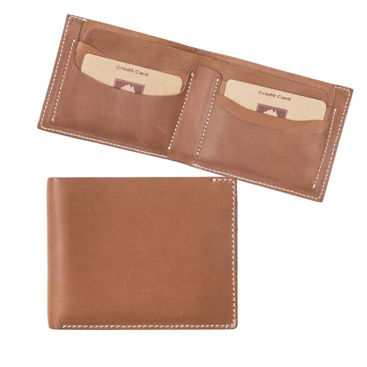 Wombat Men's Rugged Thick Tan Leather Wallet