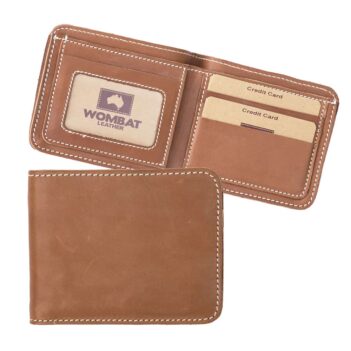 11Wombat Men's Rugged Thick Tan Leather Wallet - 004