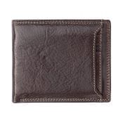 Wombat Artisan Luxury Italian Brown Leather Wallet With a Poppered Front Section