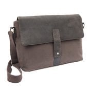 Waxed Canvas and Leather Messenger Bag