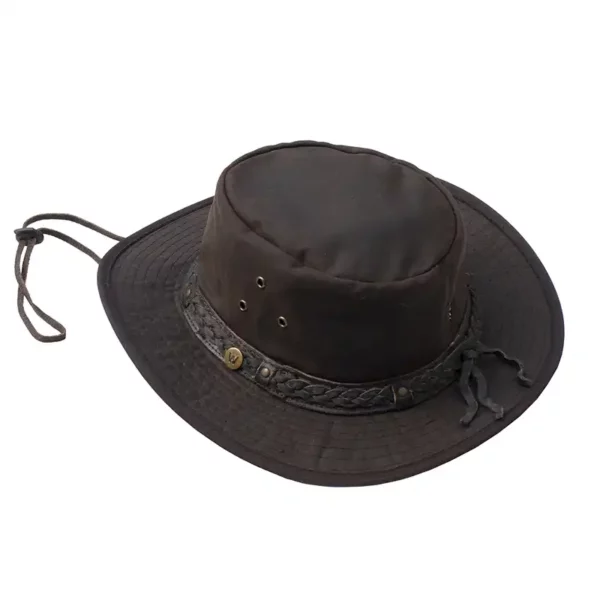 The wilderness brown waxed cotton unisex hat by Wombat