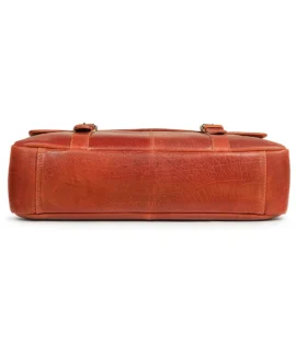 Rugged Leather Briefcase Business Satchel
