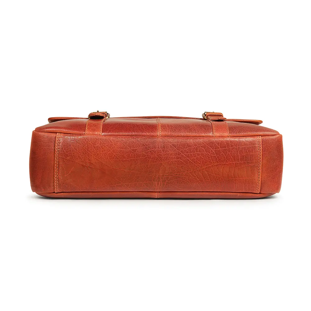 Rugged Leather Briefcase Business Satchel