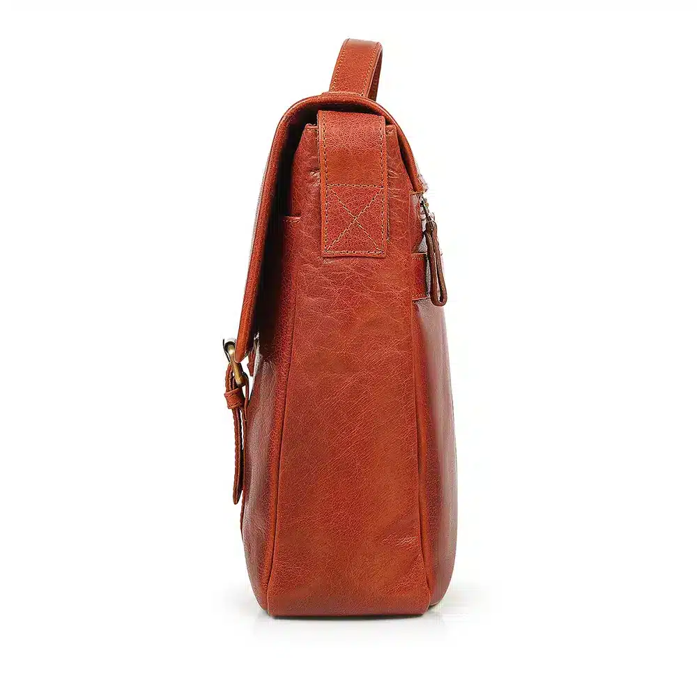 Rugged Leather Briefcase Business Satchel