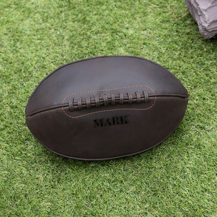 Personalised Luxury Leather Rugby Ball Wash Bag