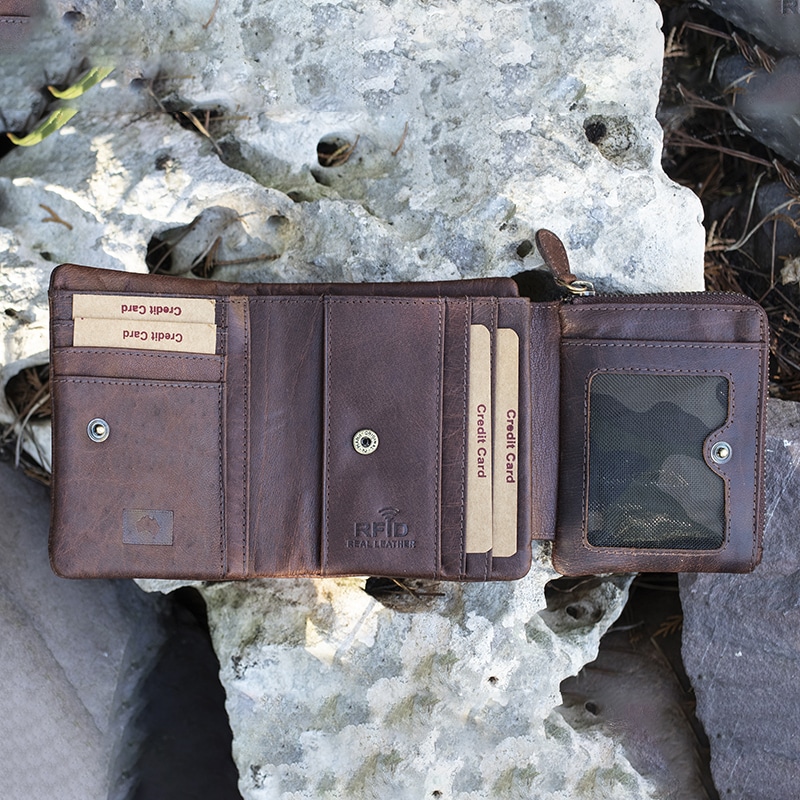 Colombian Leather Trifold Wallet RFID Safe