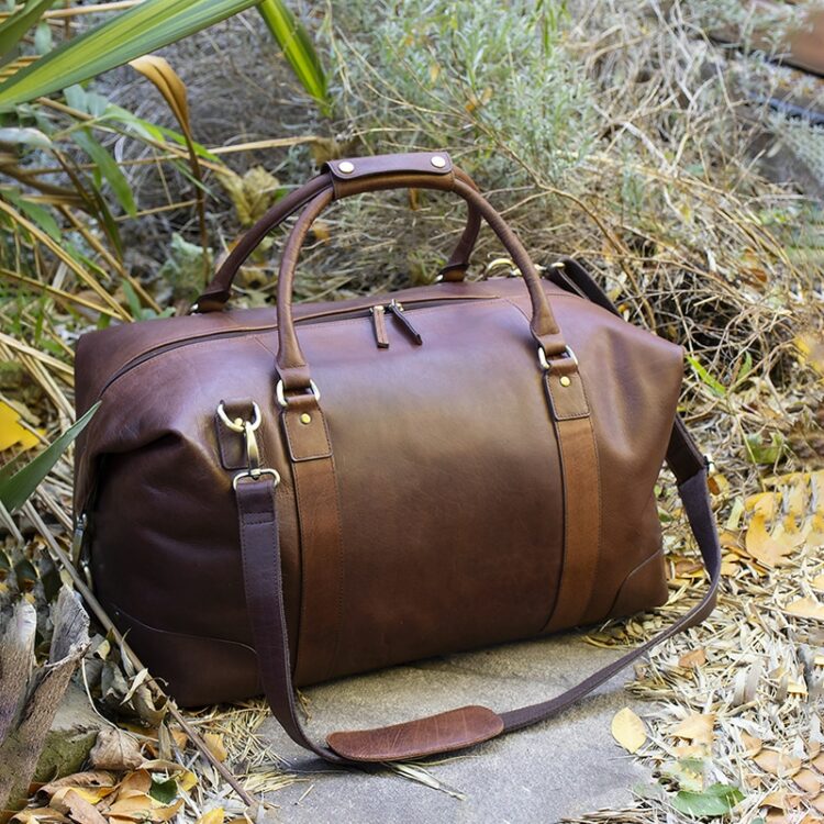 Colombian Brown Leather Travel Holdall