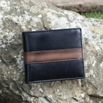 Black & Brown English Hide Leather Notecase Wallet