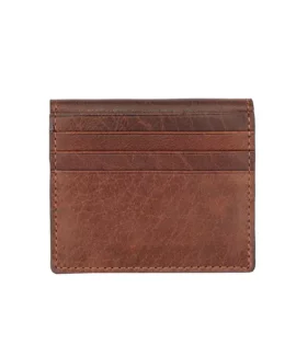 mens Slim Leather Card Holder Wallet showing card slots