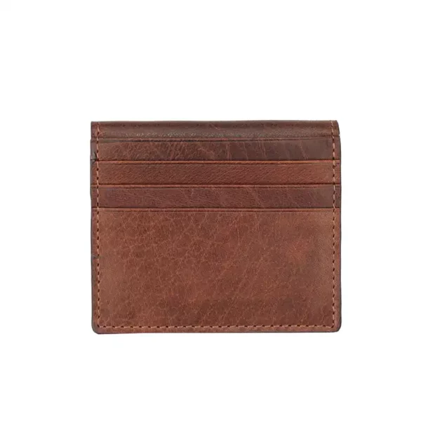 mens Slim Leather Card Holder Wallet showing card slots