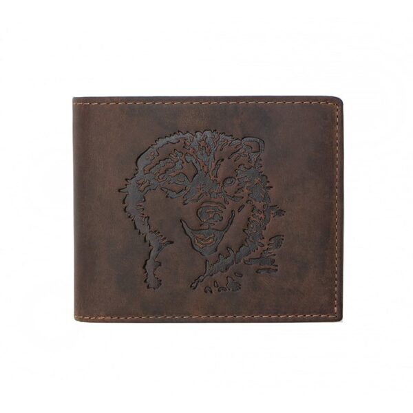 wombat embossed bear leather wallet