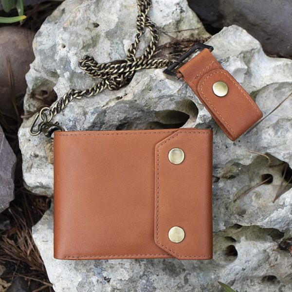 wombat English Hide leather Biker Wallets