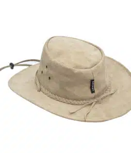 a wombat sand coloured hat