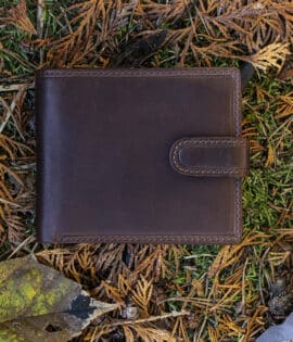 Dark Brown and Tan Trifold Leather wallet