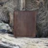 mens brown small trifold leather vintage finish