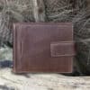 mens notecase vintage style brown leather wallet tab opening