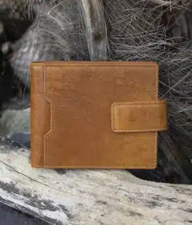 mens notecase vintage style tan leather wallet tab opening