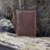 mens card holder wallet Brown leather vintage finish