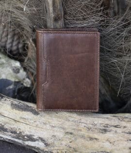 mens card holder wallet Brown leather vintage finish