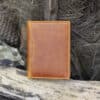 mens card holder wallet Tan leather vintage finish