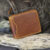 mens large leather zip around wallet in tan vintage style leather