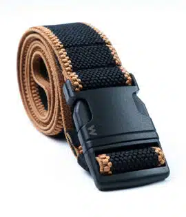 mens fabric belt in black rolled up