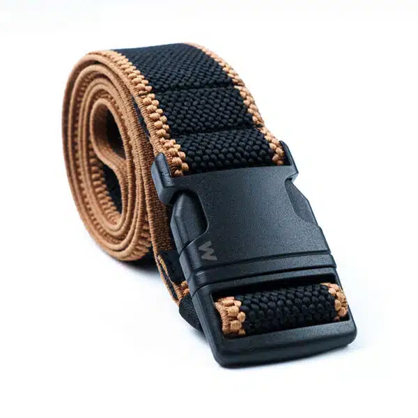 mens fabric belt in black rolled up