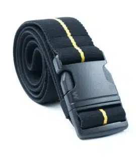 mens fabric belt in black rolled up