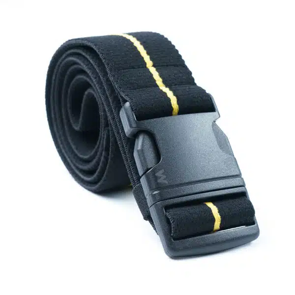 mens fabric belt in black rolled up