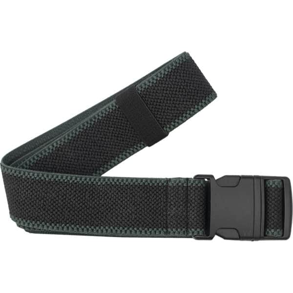 wombat outdoor fabric black strech belt with green trims