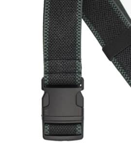 wombat outdoor fabric black strech belt with green trims