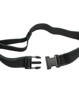 wombat outdoor fabric black strech belt with green trims