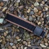 wombat outdoor fabric black strech belt with brown trims