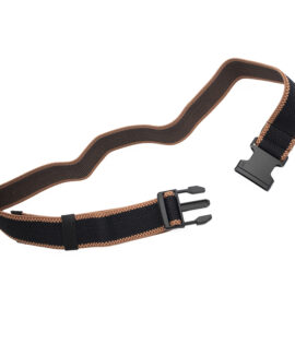 wombat outdoor fabric black strech belt with brown trims