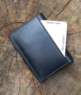 Compact card holder with personalised initials embossing