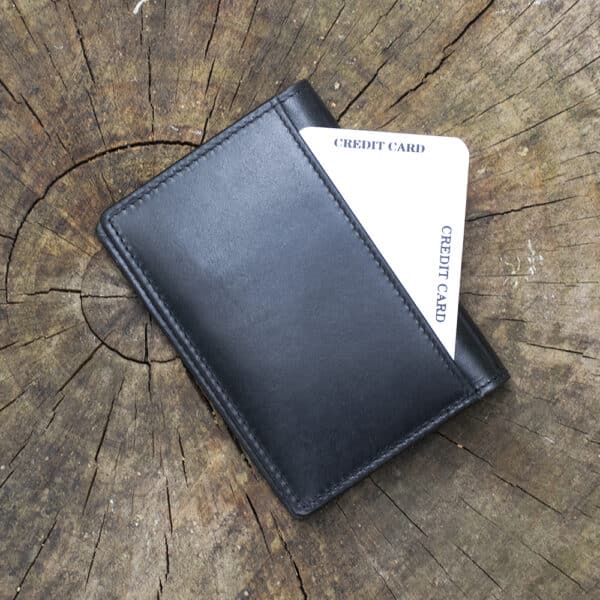 Compact card holder with personalised initials embossing