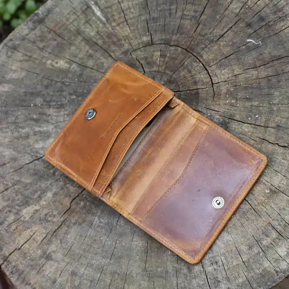 Woodland Range Tan Card Holder - Wombat Leather