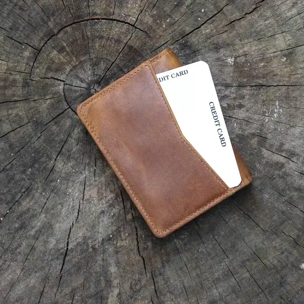 mens card holder with external pocket
