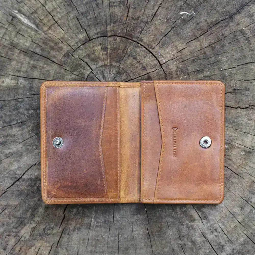 RFID leather wallet leather card holder for men