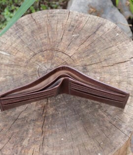Luxury brown leather wallet with card slots