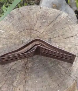 Luxury brown leather wallet with card slots