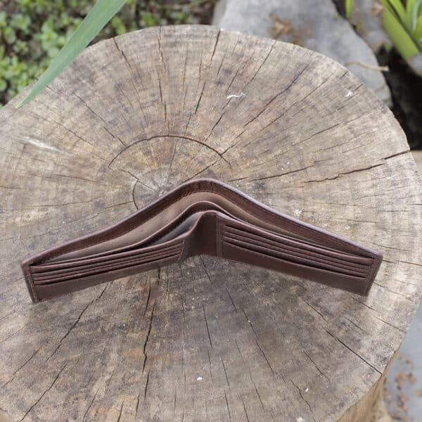 Luxury brown leather wallet with card slots