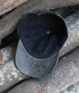 green leather baseball hat with a soft distressed leather finish