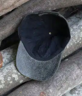 green leather baseball hat with a soft distressed leather finish