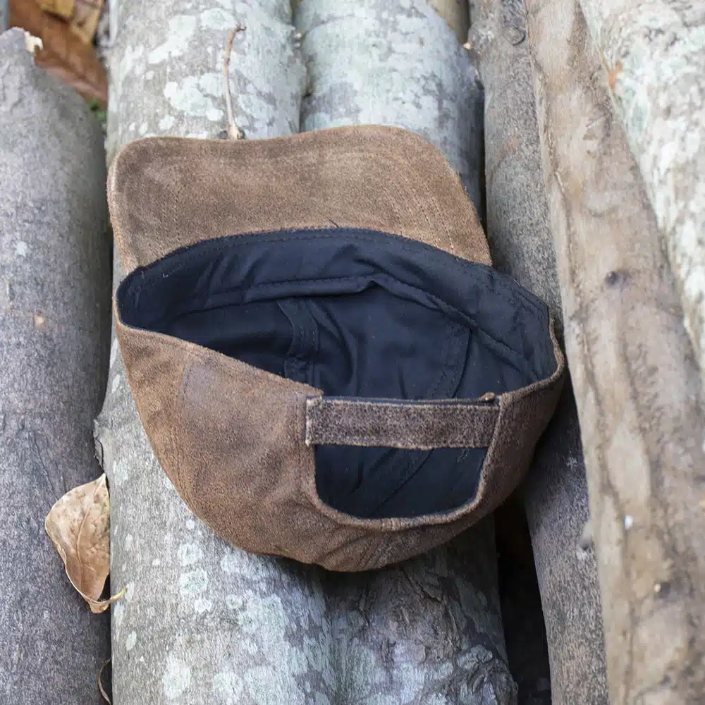 Outdoor leather baseball cap velcro strap one size fits all