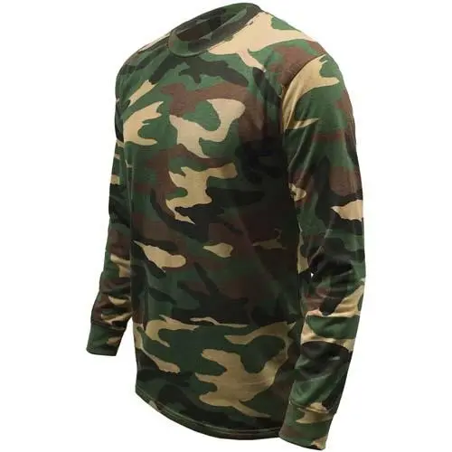 Woodland Camouflage Long Sleeve T-Shirt - Image 2