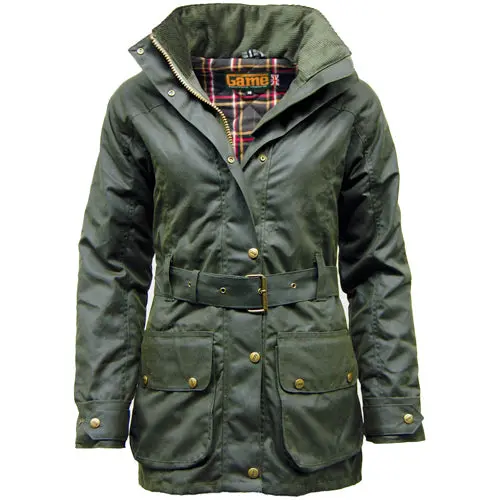 Womans Padded Antique Waxed Jacket - Image 3